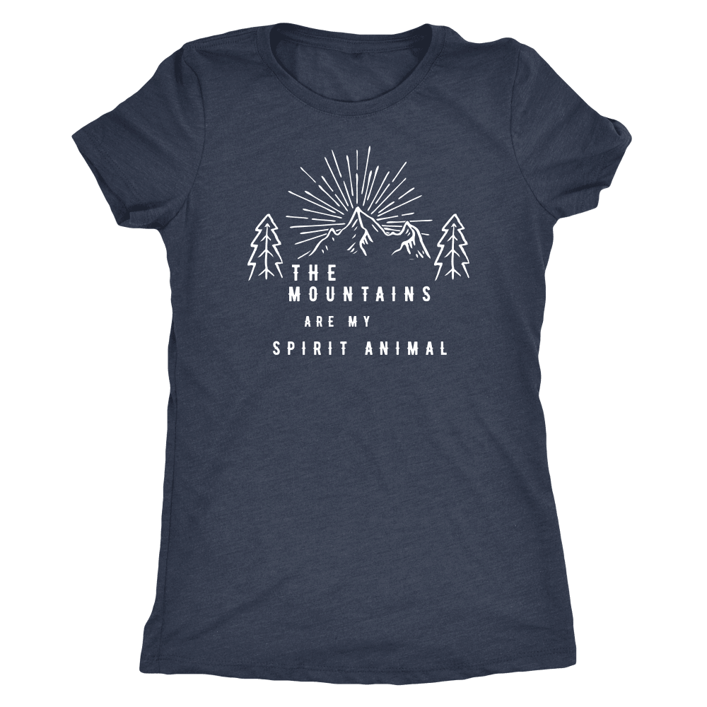 Mountains Spirit T Shirt 1 T-shirt Next Level Womens Triblend Vintage Navy S
