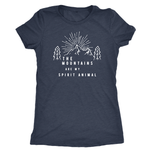 Mountains Spirit T Shirt 1 T-shirt Next Level Womens Triblend Vintage Navy S