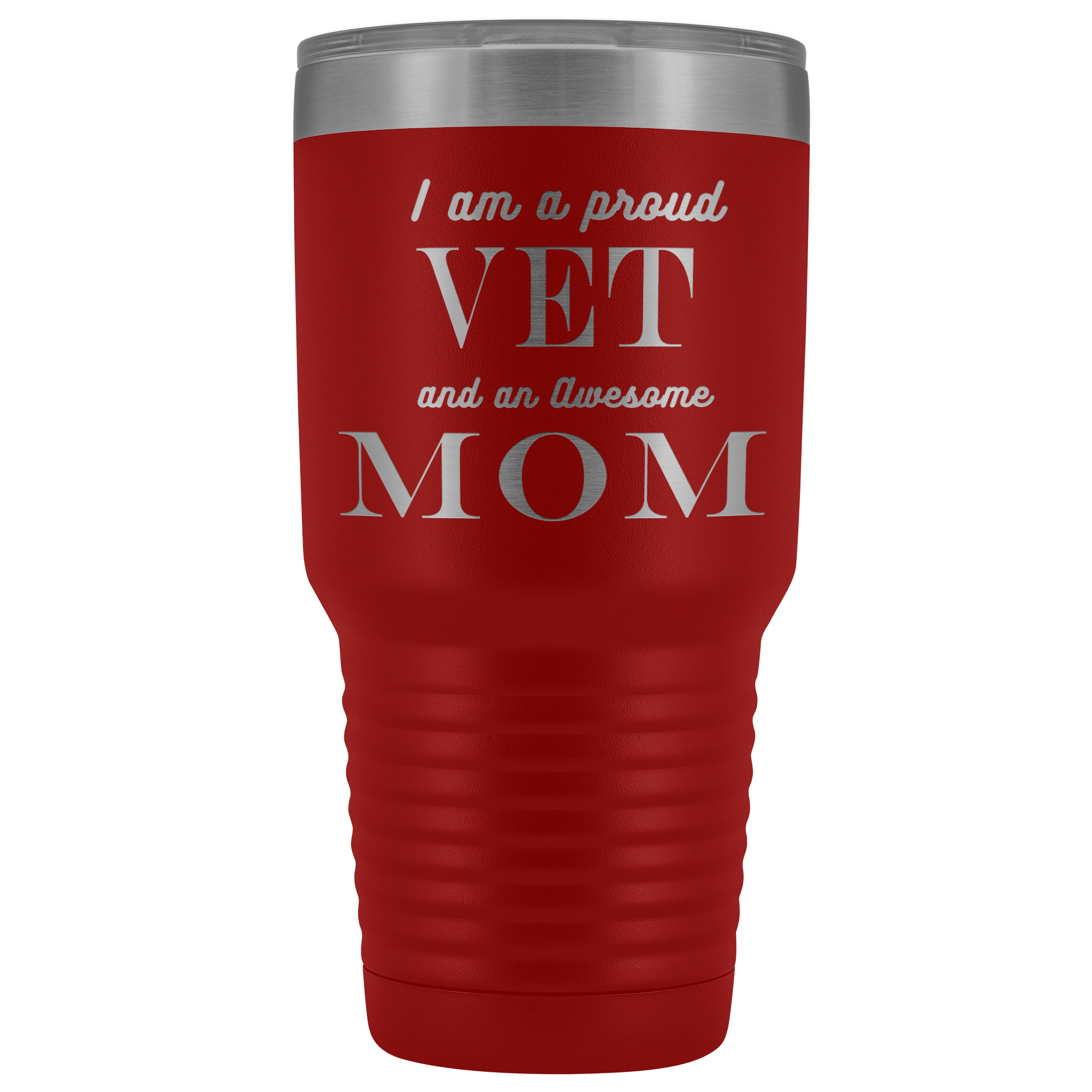 Proud Vet, Awesome Mom Tumblers Red 