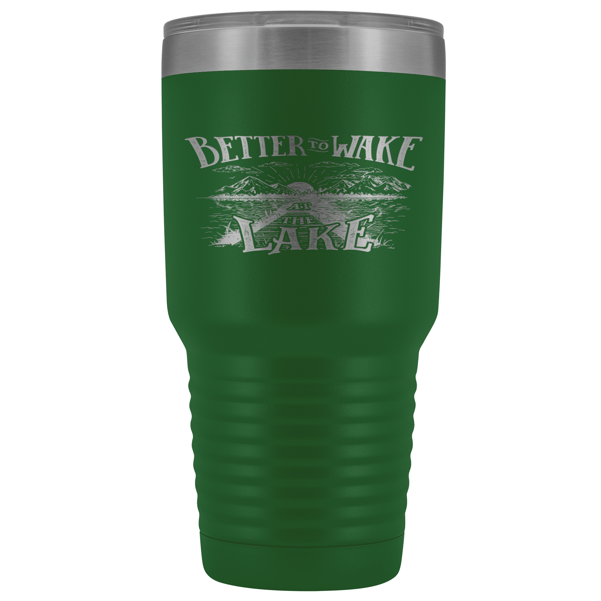 Better to Wake at the Lake | 30oz Tumbler Tumblers Green 