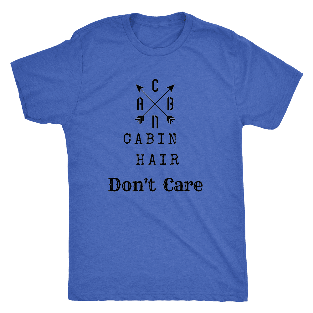 CABN, Cabin Hair, Don't Care T-shirt Next Level Mens Triblend Vintage Royal S