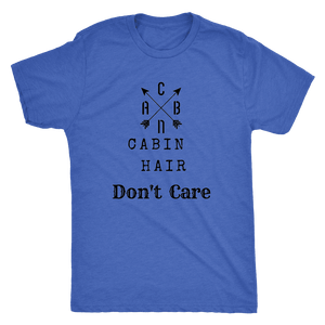 CABN, Cabin Hair, Don't Care T-shirt Next Level Mens Triblend Vintage Royal S