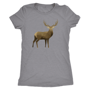 Real Polygonal Deer T-shirt Next Level Womens Triblend Heather Grey S