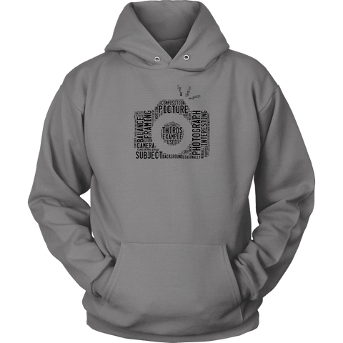 Image of Awesome Word Camera Shirt T-shirt Unisex Hoodie Grey S