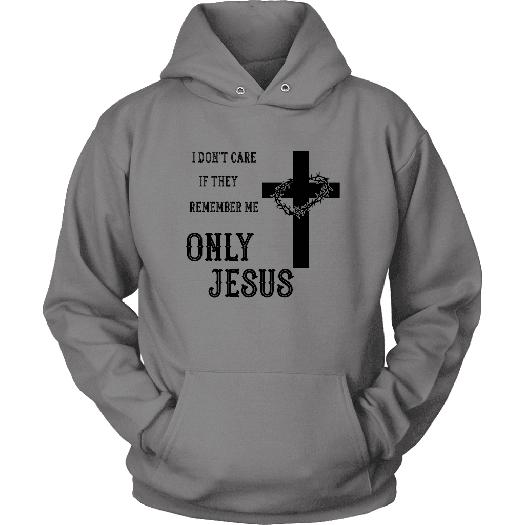 Only Jesus! Black Print T-shirt Unisex Hoodie Grey S