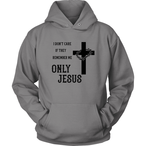 Image of Only Jesus! Black Print T-shirt Unisex Hoodie Grey S
