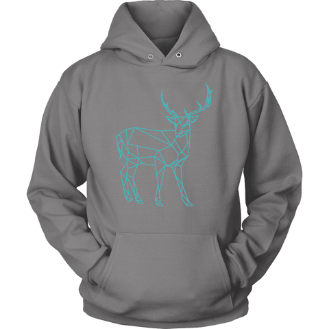 Image of Geometric Deer Womens Shirt T-shirt Unisex Hoodie Grey S