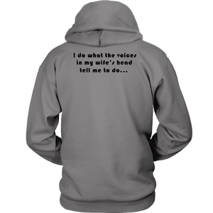 Voices in Her Head | Black Print T-shirt Unisex Hoodie Grey S