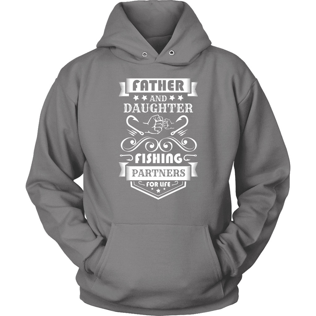 Father and Daughter Fishing Partners T-shirt Unisex Hoodie Grey S