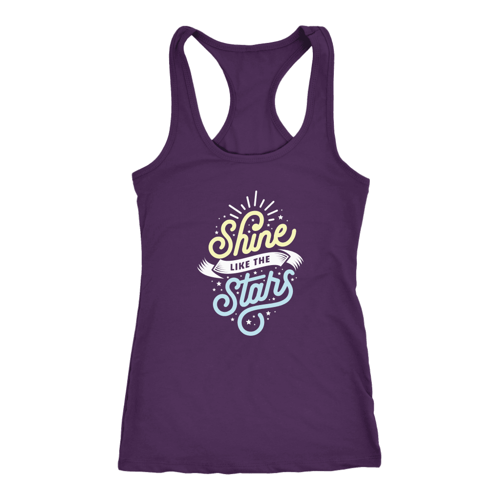 Shine Like The Stars T-shirt Next Level Racerback Tank Purple XS