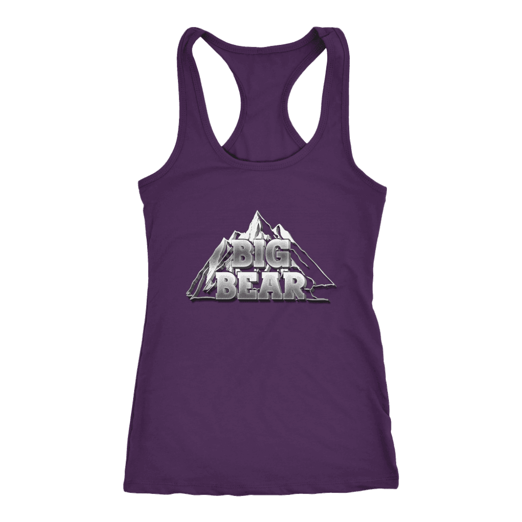 Big Bear V.2, Womens T-shirt Next Level Racerback Tank Purple XS