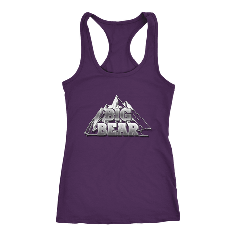 Image of Big Bear V.2, Womens T-shirt Next Level Racerback Tank Purple XS