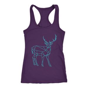Geometric Deer Womens Shirt T-shirt Next Level Racerback Tank Purple XS