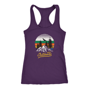 Great Outdoors Shirts | Womens T-shirt Next Level Racerback Tank Purple XS
