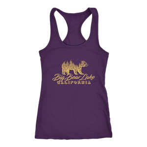 Big Bear Lake California V.2, Womens, Gold T-shirt Next Level Racerback Tank Purple XS
