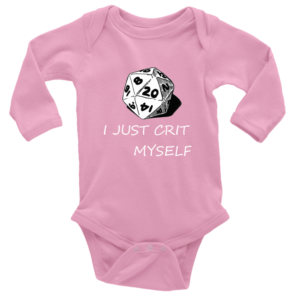 I Just Crit Myself Onsies T-shirt Long Sleeve Baby Bodysuit Pink NB