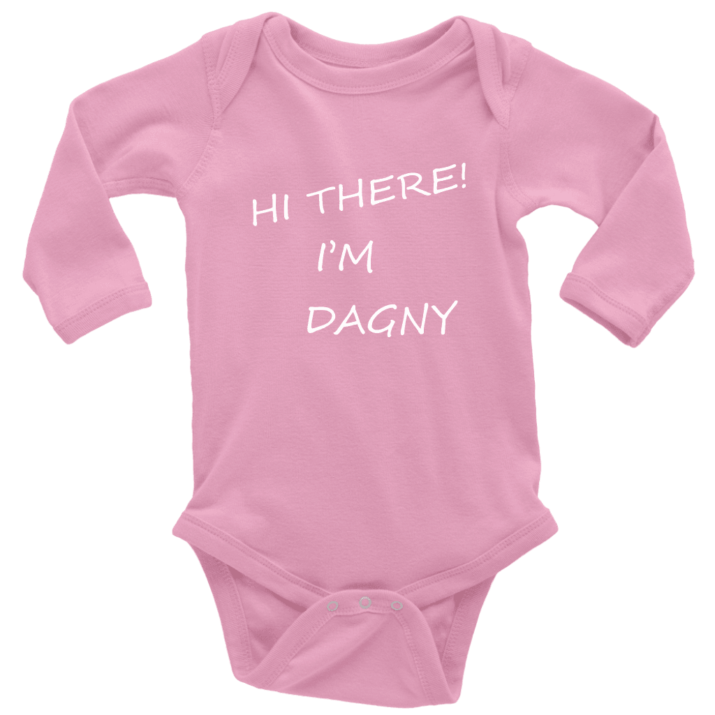 Hello There Dagny Onseis T-shirt Long Sleeve Baby Bodysuit Pink NB