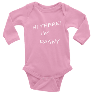 Hello There Dagny Onseis T-shirt Long Sleeve Baby Bodysuit Pink NB
