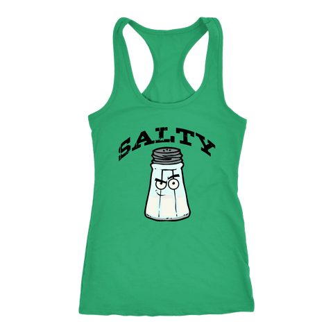 Image of Salty V.1 Womens T-shirt Next Level Racerback Tank Kelly XS