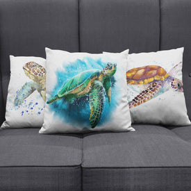 Awesome Turtle Art Pillow Covers