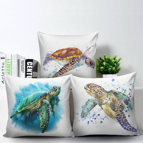 Image of Awesome Turtle Art Pillow Covers Pillow Case 
