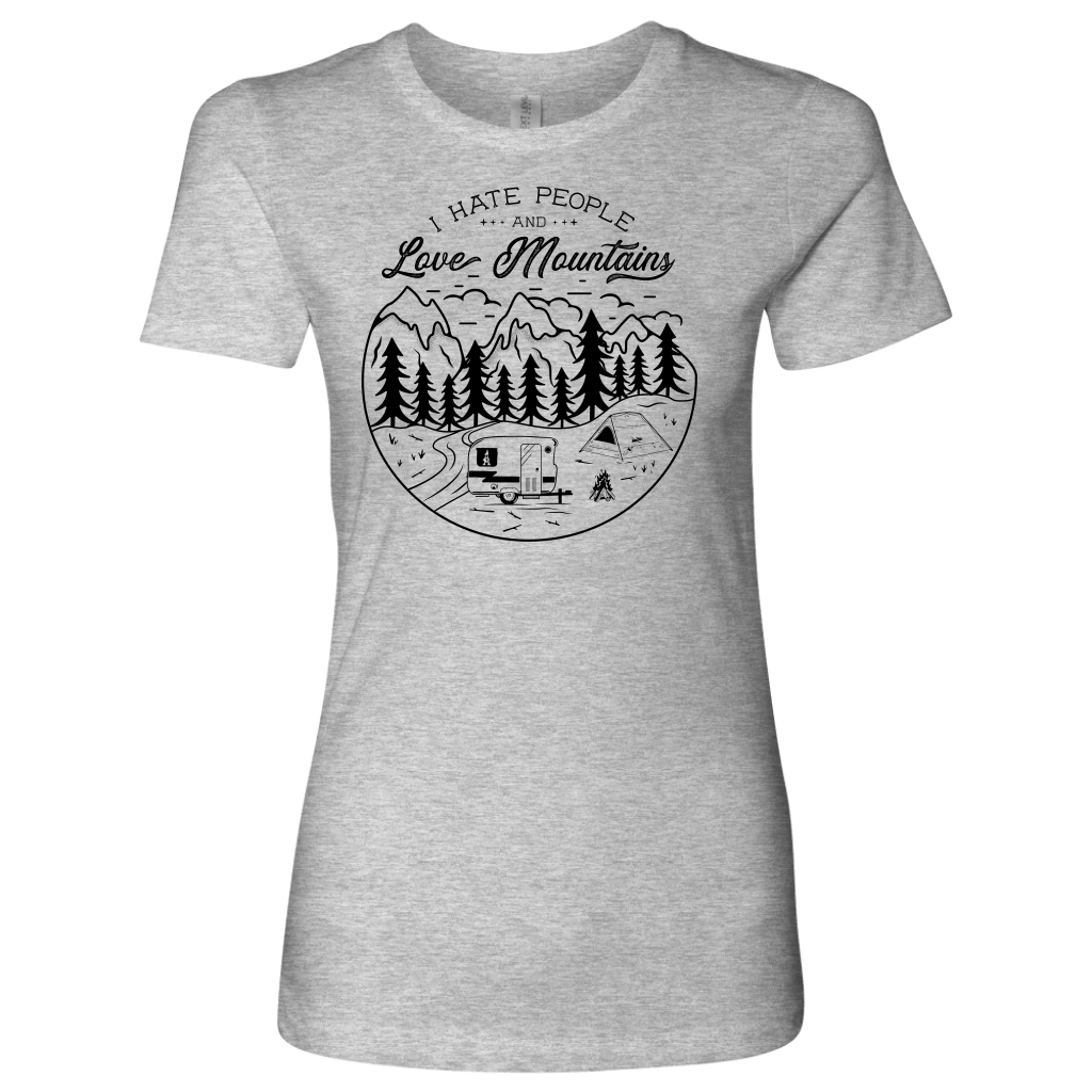 Love The Mountains Womens T-shirt Next Level Womens Shirt Heather Grey S