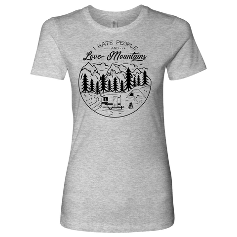 Image of Love The Mountains Womens T-shirt Next Level Womens Shirt Heather Grey S