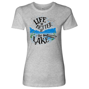 Life is Better At The Lake Womens Shirts T-shirt Next Level Womens Shirt Heather Grey S