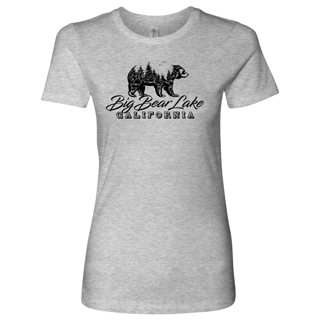 Big Bear Lake California V.2, Womens, Black T-shirt Next Level Womens Shirt Heather Grey S