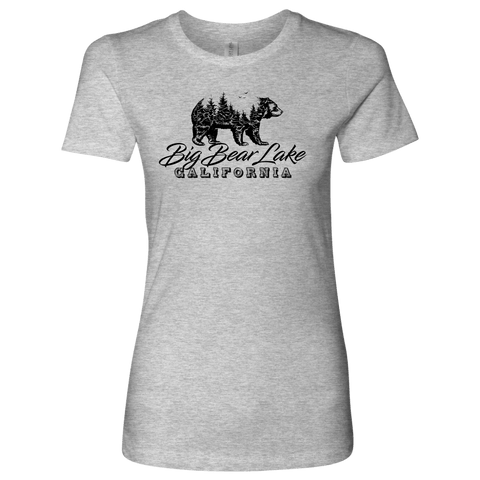 Image of Big Bear Lake California V.2, Womens, Black T-shirt Next Level Womens Shirt Heather Grey S