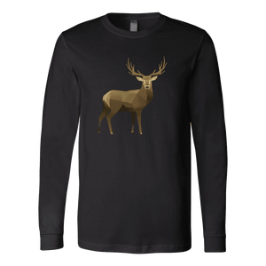 Real Polygonal Deer T-shirt Canvas Long Sleeve Shirt Black S