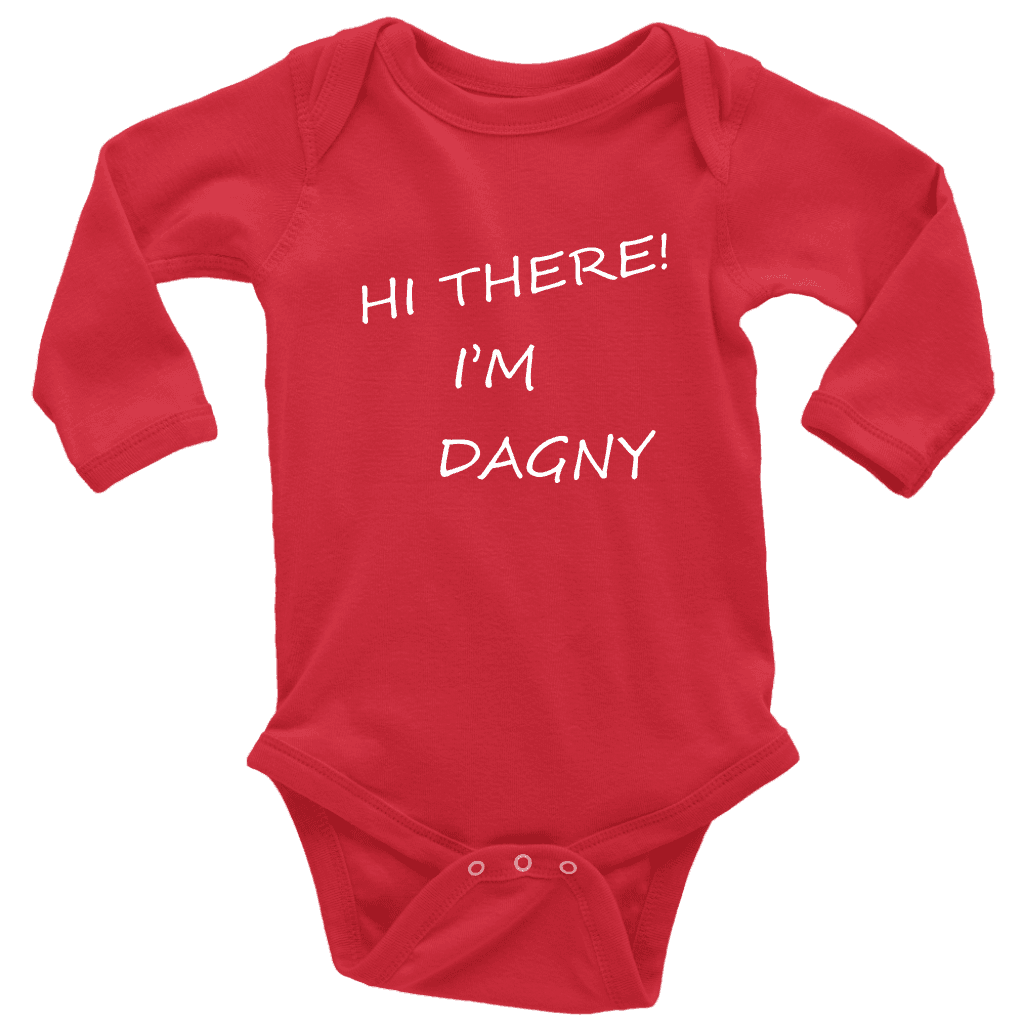 Hello There Dagny Onseis T-shirt Long Sleeve Baby Bodysuit Red NB