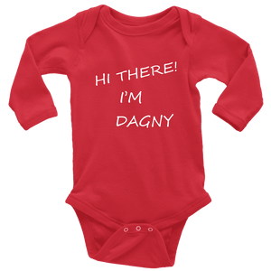 Hello There Dagny Onseis T-shirt Long Sleeve Baby Bodysuit Red NB