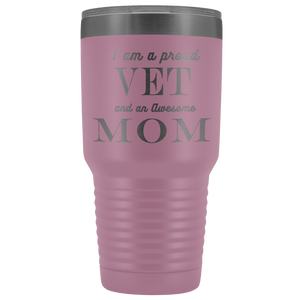 Proud Vet, Awesome Mom Tumblers Light Purple 