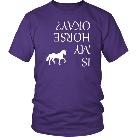 Image of Is My Horse Okay? | Fun Shirts T-shirt District Unisex Shirt Purple S