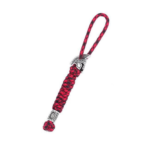 Image of Spartan Custom Paracord Lanyard, Are You a Warrior? Key Chains Red 