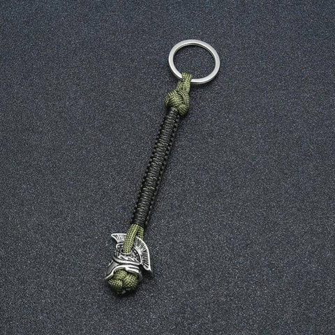 Image of Spartan Lanyard Version , Are You a Warrior? Key Chains Army Green 