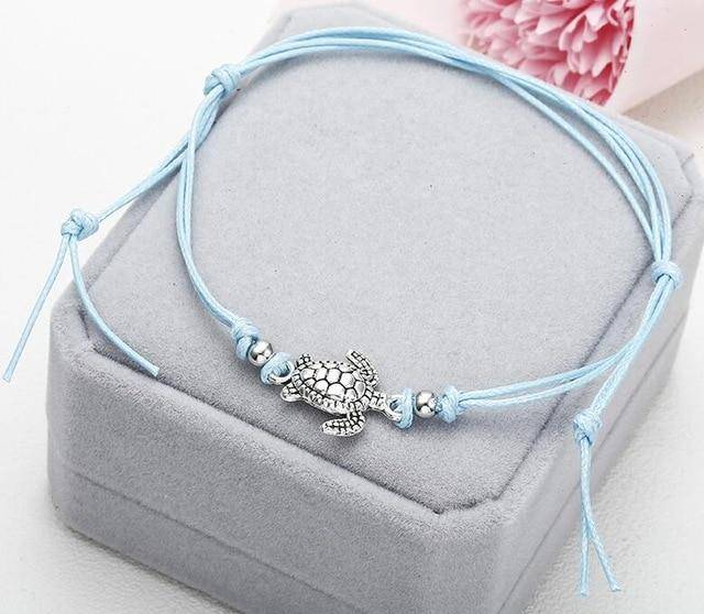 Turtle Shaped Anklet Anklets Blue 