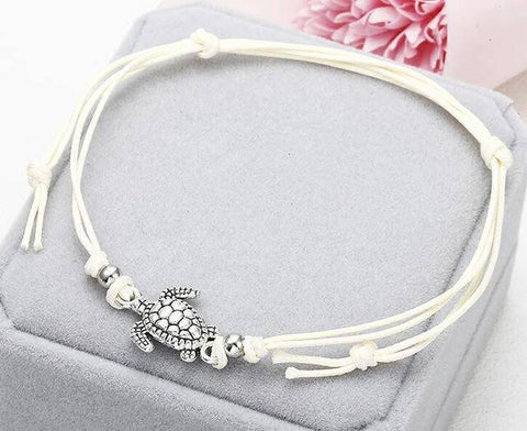 Image of Turtle Shaped Anklet Anklets White 