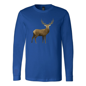 Real Polygonal Deer T-shirt Canvas Long Sleeve Shirt Royal S