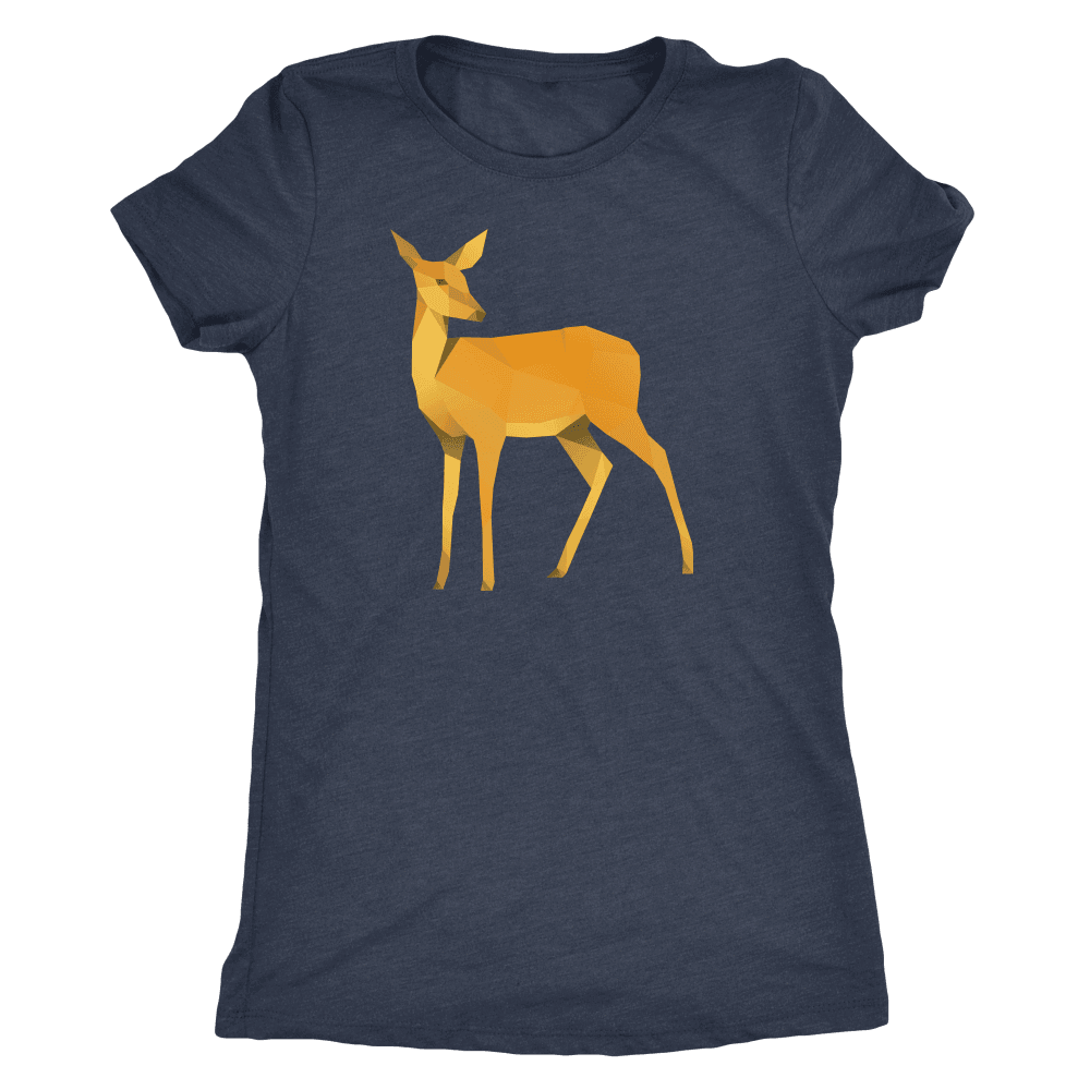 Polygonal Doe T-shirt Next Level Womens Triblend Vintage Navy S