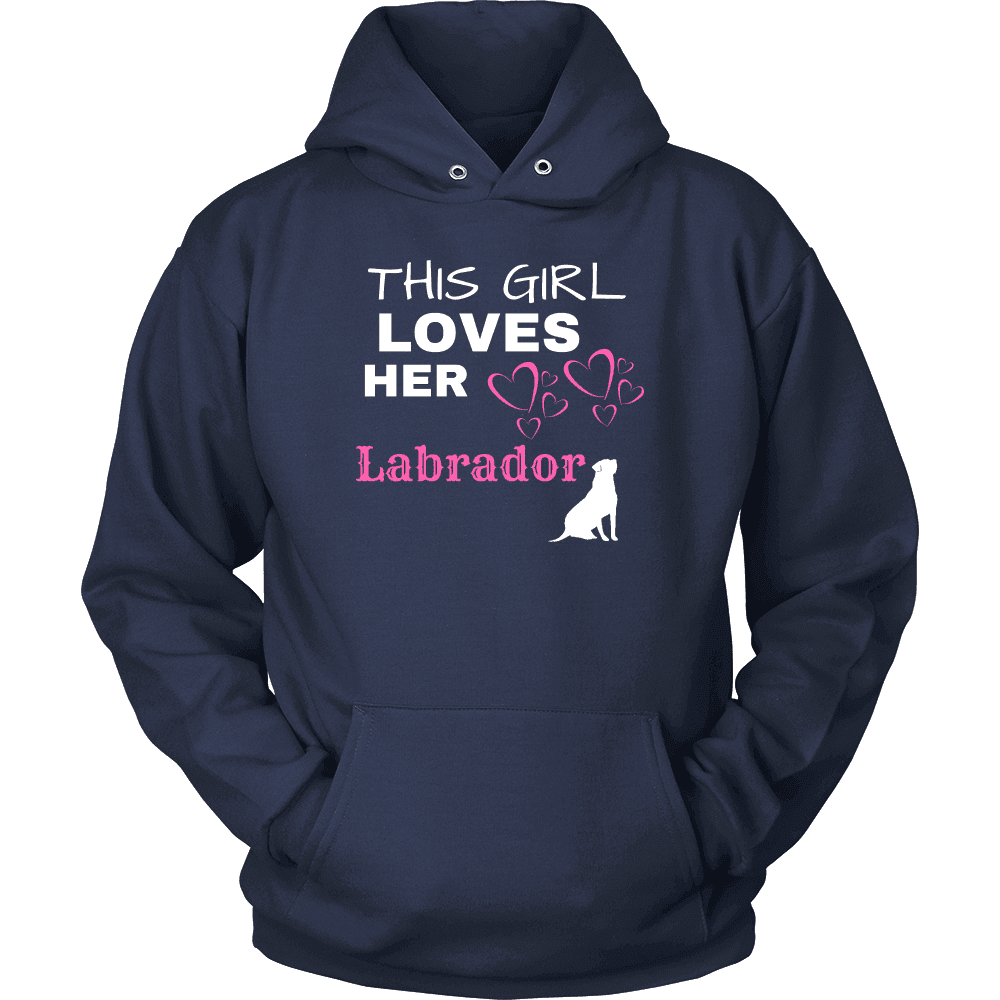 This Girl Loves Her Lab T-shirt Unisex Hoodie Navy S