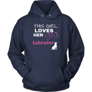 This Girl Loves Her Lab T-shirt Unisex Hoodie Navy S