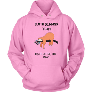 Sloth Running Team T-shirt Unisex Hoodie Pink S