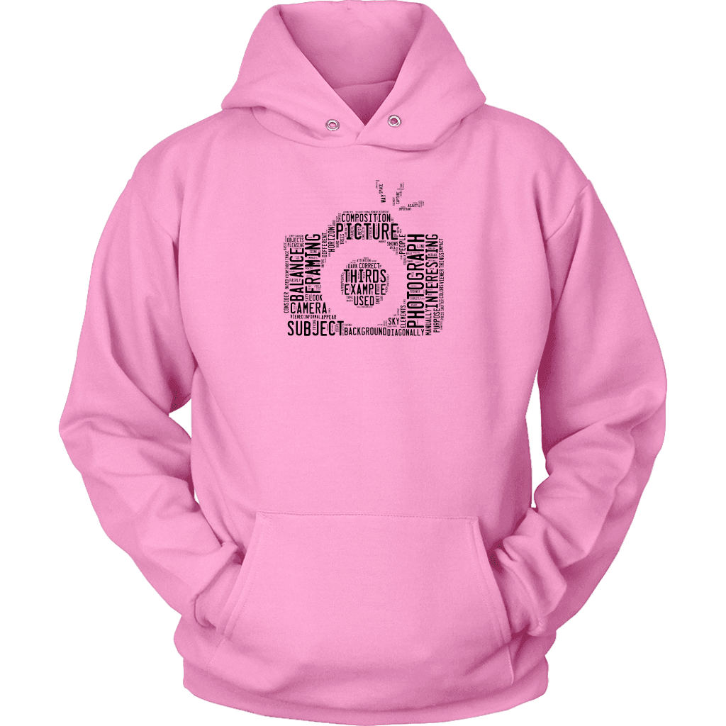 Awesome Word Camera Shirt T-shirt Unisex Hoodie Pink S