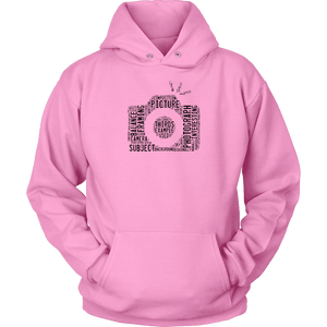 Awesome Word Camera Shirt T-shirt Unisex Hoodie Pink S