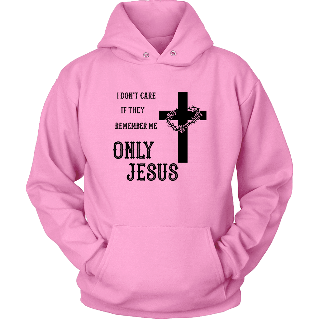 Only Jesus! Black Print T-shirt Unisex Hoodie Pink S
