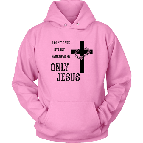 Image of Only Jesus! Black Print T-shirt Unisex Hoodie Pink S