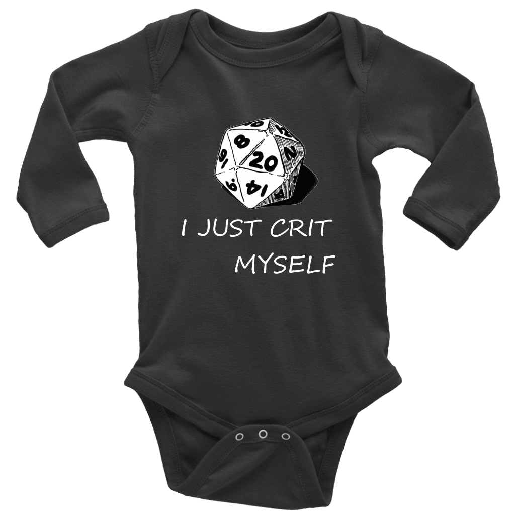 I Just Crit Myself Onsies T-shirt Long Sleeve Baby Bodysuit Black NB