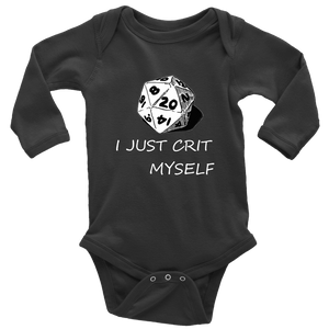 I Just Crit Myself Onsies T-shirt Long Sleeve Baby Bodysuit Black NB